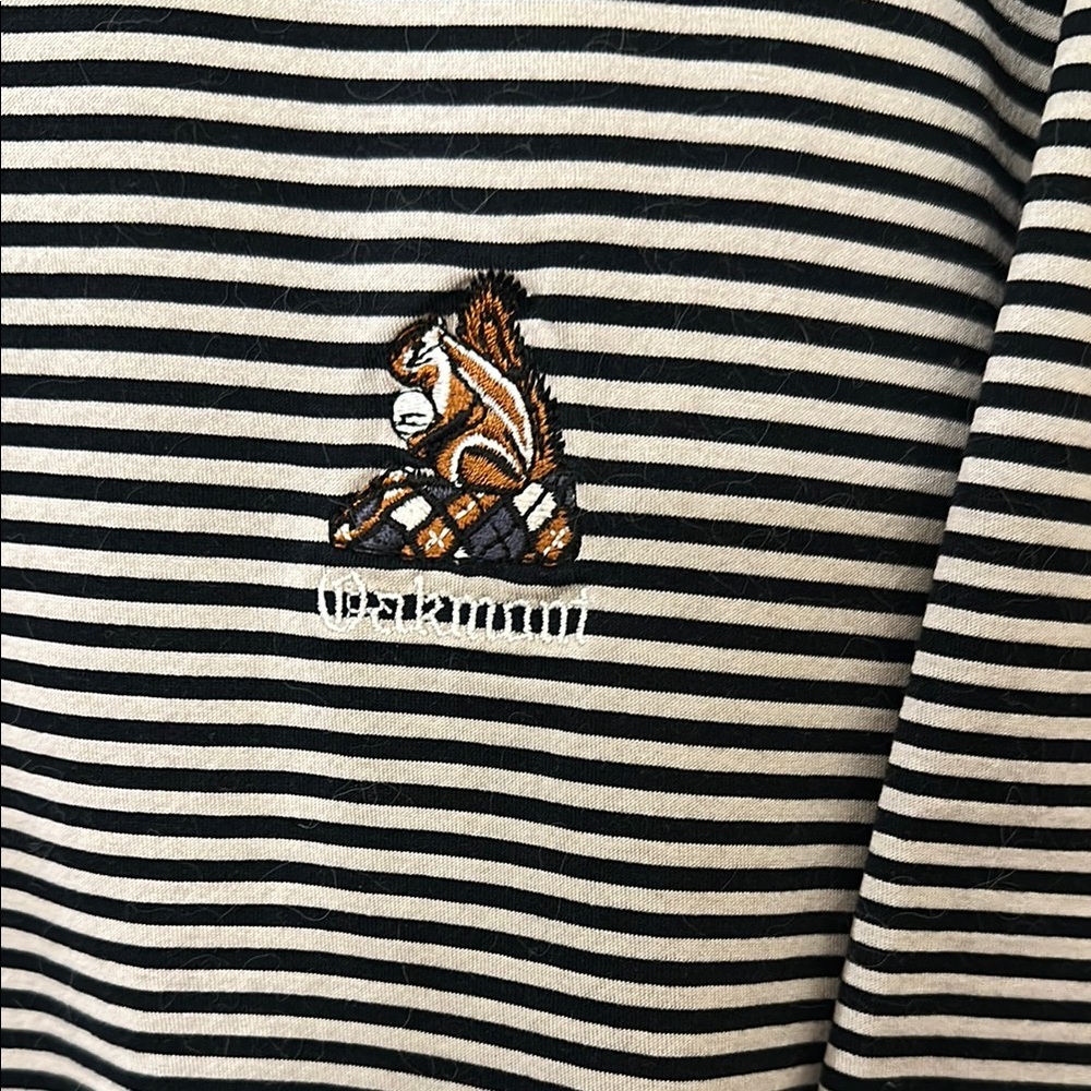 OAKMONT CC GOLF SHIRT US OPEN 2025! Black & Tan Striped Men's Polo SZ XL